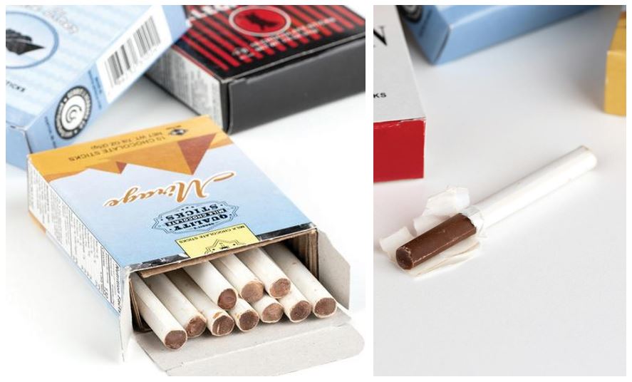 Cigarette en chocolat, Cigarette en chocolat bicolore (choc…